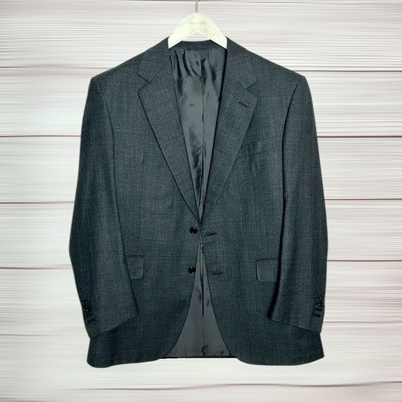 SULKA Gray Suit Jacket Blazer and Vest Super 150 Wool made in Italy size US 42R - Picture 3 of 16